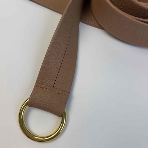 B-Low‎ The Belt Mia Belt Brown Faux Leather Gold-Toned Buckle 52" One Size - Picture 4 of 6